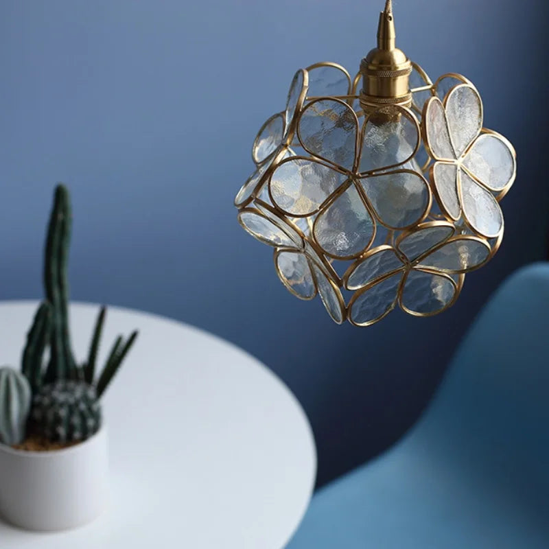 Helnys Luxury Glass Flower LED Pendant Lights - Modern Nordic Style