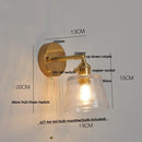 Helnys Clear Glass Wall Lights with Pull Chain Switch and Brass Finish