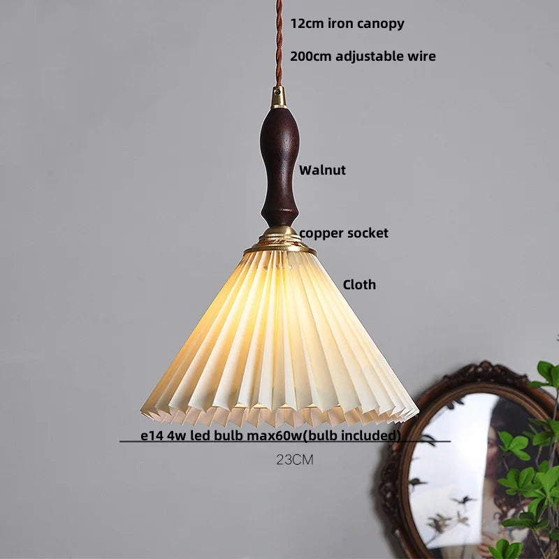 Helnys White Cloth LED Pendant Lights Japan Style Hanging Lamp
