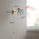 Helnys Green Glass LED Wall Lights with Pull Chain Switch