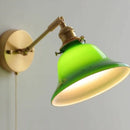 Helnys Green Loft LED Wall Light Fixture Glass Rotate Vintage Pull Chain Switch