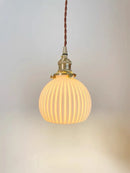Helnys Copper Ceramic Ball LED Pendant Light - Nordic Modern Hanging Fixture