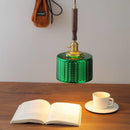 Helnys Nordic LED Pendant Lights Green Glass Copper Knob Switch Hanging Lamp