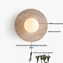 Helnys Wabi Sabi LED Wall Sconce Yellow Travertine Stone Glass Ball Decoration Lamp