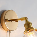 Helnys Rotatable Glass LED Wall Sconce Reading Lamp with Pull Chain Switch