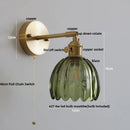 Helnys Clear Glass LED Wall Lights Up Down Rotate Copper Nordic Sconce Fixtures