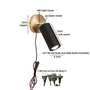 Helnys LED Wall Lights Walnut Ash Wood Gold Vintage Brass Living Room Bedroom Lamp