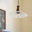 Helnys LED Pendant Lights: Japan Style Clear Glass Wood Chandelier