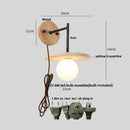 Helnys Yellow Travertine LED Wall Lamp Iron Pull Chain Switch Modern Stair Light Fixtures