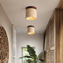 Helnys Modern LED Wood Yellow Travertine Ceiling Light Fixture