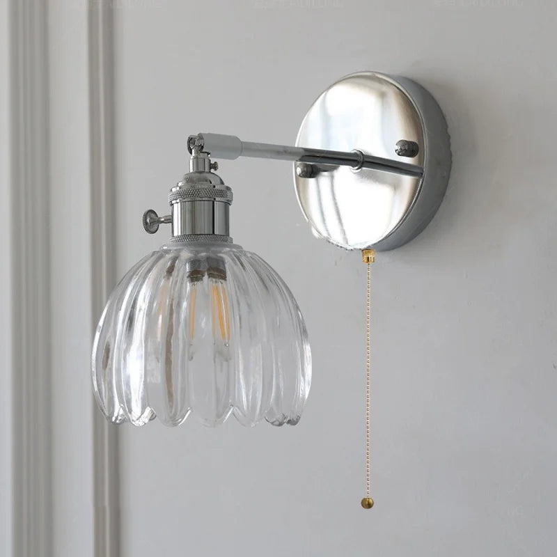 Helnys Clear Glass LED Wall Lamp for Dining Room, Aisle, Bar - Up Down Rotate