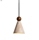 Helnys Adjustable LED Pendant Lights Yellow Travertine Hang Lamp Nordic Modern Wood
