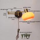 Helnys Swing Arm LED Wall Lamp with Switch - Flexible Glass Iron Design