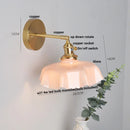 Helnys Copper Glass Wall Sconce LED Light Fixture Nordic Modern Stair Lamp