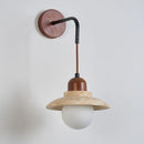 Helnys White Glass LED Wall Lights Kitchen Restaurant Pull Chain Switch Sconce