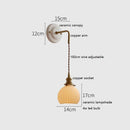 Helnys Ceramic LED Wall Sconce Copper Arm Adjustable Mirror Light