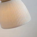 Helnys LED Wood Wall Lamp White Ceramic Japanese Style Mirror Light