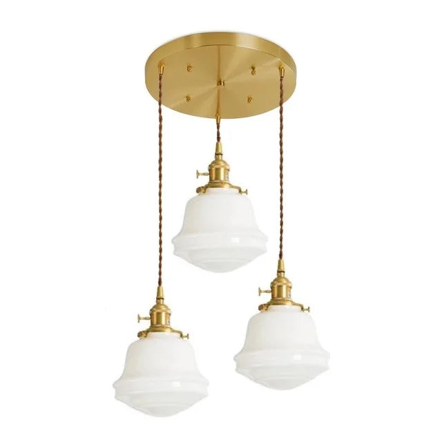 Helnys White Glass LED Pendant Lamp for Bathroom Bedroom Living Room