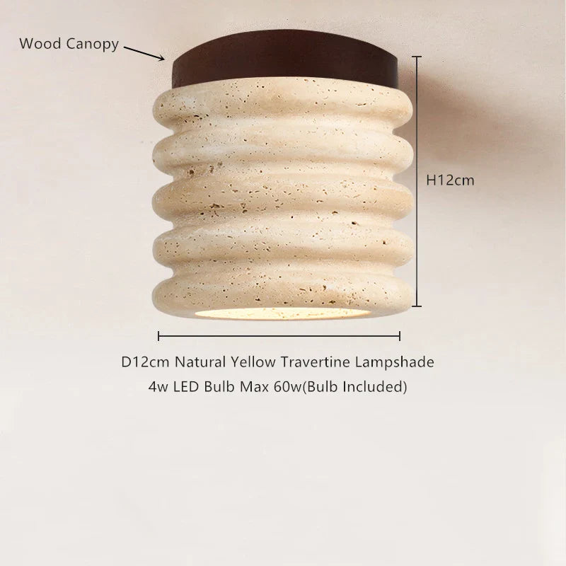 Helnys Yellow Travertine LED Ceiling Light - Wabi Sabi Home Decor