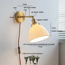 Helnys Ceramic LED Wall Sconce for Home Living Room Bedside Decor