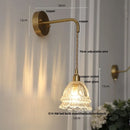 Helnys Amber Glass LED Wall Light with Pull Chain Switch