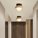 Helnys Nordic Modern LED Ceiling Light Yellow Stone Wood White BallLuxury Ceiling Lamp