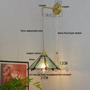 Helnys Vintage Glass Brass LED Wall Sconce Switched Vanity Light