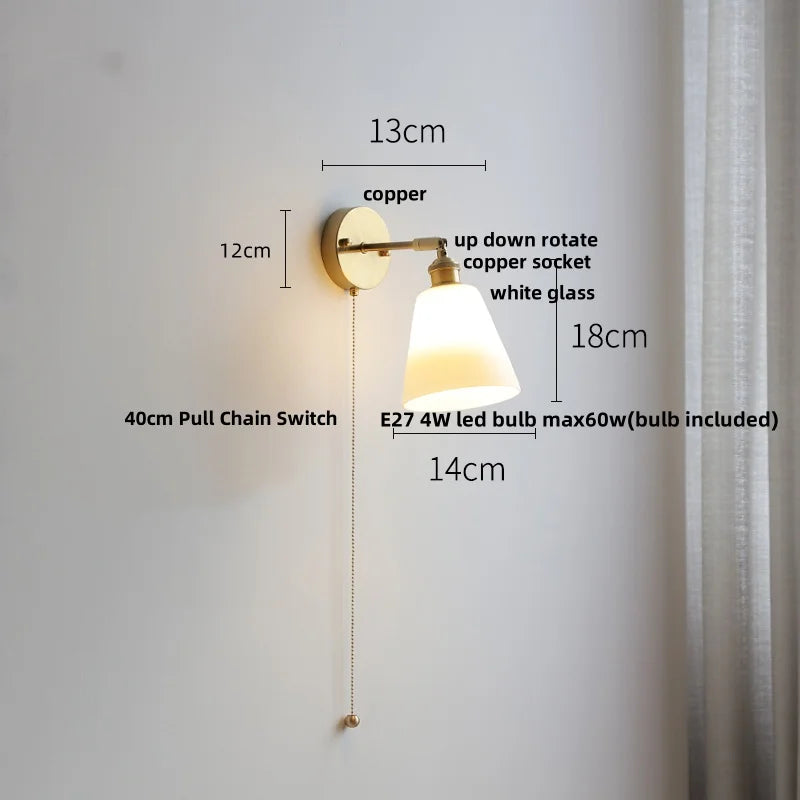 Helnys Modern Nordic LED Wall Lights - White Moon Up Down Rotate Bedside Lamp
