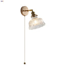 Helnys Rotating Glass Wall Light with Pull Chain Switch & LED - Modern Nordic Design