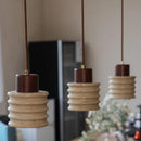 Helnys Yellow Travertine LED Pendant Light - Nordic Modern Adjustable Hanging Lamp