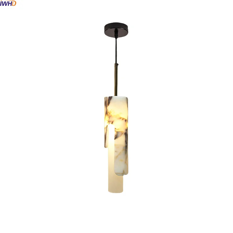 Helnys Bulgari Stone Chandelier Pendant Light for Dining Coffee Room Kitchen Home Decor