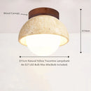 Helnys Yellow Travertine LED Ceiling Light - Wabi Sabi Home Decor