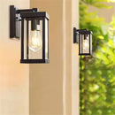 Helnys Outdoor E27 Wall Lantern Sconce Black for Entryway Porch Patio Garage