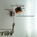 Helnys Walnut Wood LED Wall Sconce Vintage Copper Toggle Switch Lamparas