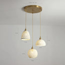 Helnys Bule Ceramic LED Pendant Lamp Modern Nordic Hanging Light for Bedroom Restaurant