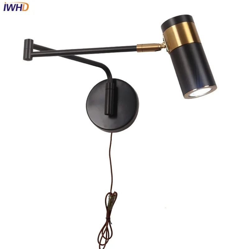 Helnys Rotatable LED Wall Sconce Swing Arm Stair Light Fixture for Home Décor