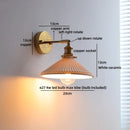 Helnys Nordic LED Wall Light White Ceramic Gold Brass Arandela