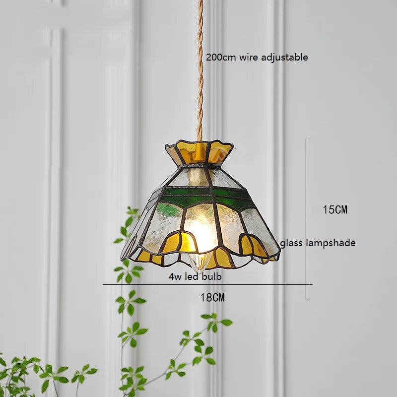 Helnys Flower Glass Copper Hanging Lamp: Nordic Modern LED Pendant Light