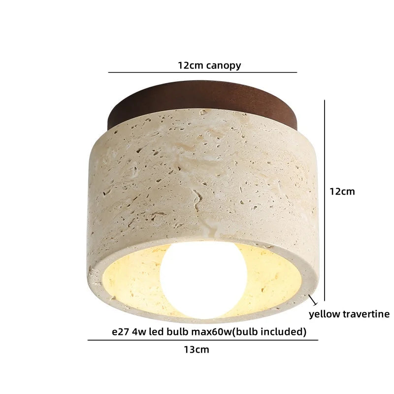 Helnys Yellow Travertine LED Ceiling Light: Nordic Modern Glass Ball Ceiling Lamp