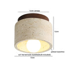 Helnys Stone LED Ceiling Lamp Yellow Travertine Indoor Decor Light Fixtures