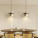 Helnys LED Pendant Lamp Wood Base Yellow Travertine Adjustable Hanging Lights