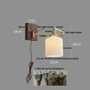 Helnys Wood Swing Arm LED Wall Light Rotatable Bedside Lamp