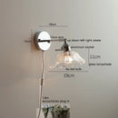 Helnys Clear Glass Silver LED Wall Sconce Iron Arm Adjustable E26 E27 Socket