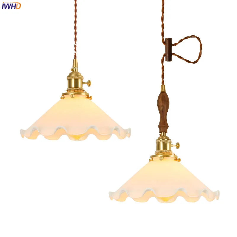 Helnys Nordic Glass LED Pendant Lamp for Coffee Bedroom Living Room