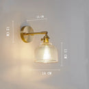 Helnys Clear Glass LED Wall Lights Copper Pull Chain Switch Modern Wandlamp