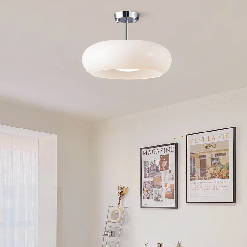 Helnys Nordic LED Ceiling Lamp with Glass Lampshade for Home Indoor Lighting