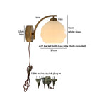 Helnys Gold Brass Resin LED Wall Light Fixture Wood Base Stair Decor Art Lamp