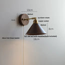 Helnys Nordic Copper Socket LED Wall Sconce with Pull Chain Switch