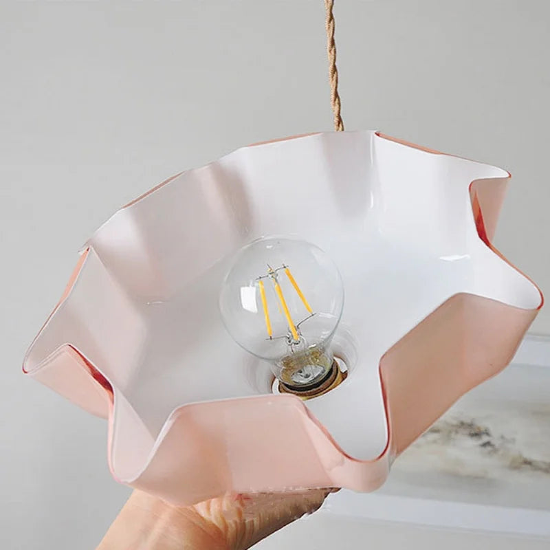 Helnys Nordic Glass Art Pendant Light with Adjustable Wire for Dining Room