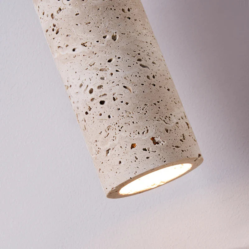 Helnys Yellow Travertine LED Pendant Light - Nordic Modern Wood Hanging Lamp
